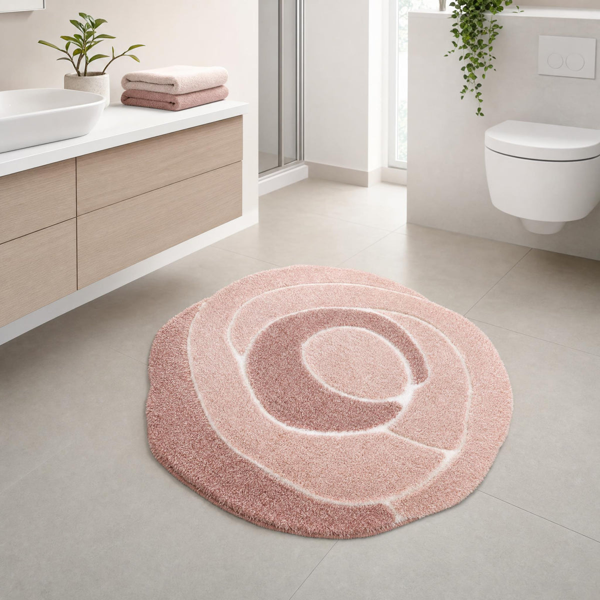Badteppich ROSE RADIANCE Pastellrose 85 x 90 cm