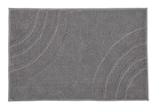 Badteppich SATURN in Anthrazit, 60 x 100 cm, mit dezentem Bogenmuster ist flach ausgelegt zu sehen.