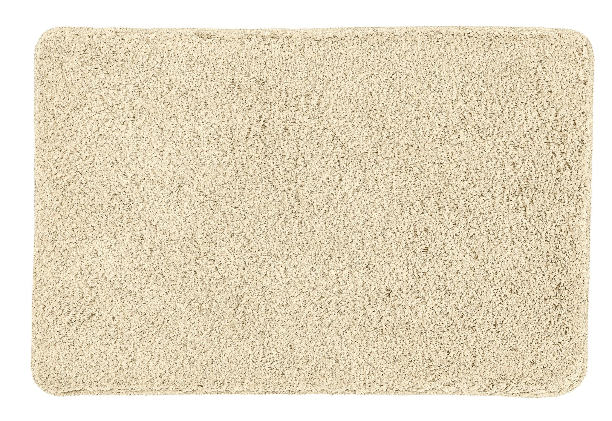Rechteckige beige Badematte mit dichtem, weichem Hochflorteppich Oberfläche