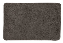 Rechteckige, dunkelgraue Badematte mit dichtem, flauschigem Hochflor