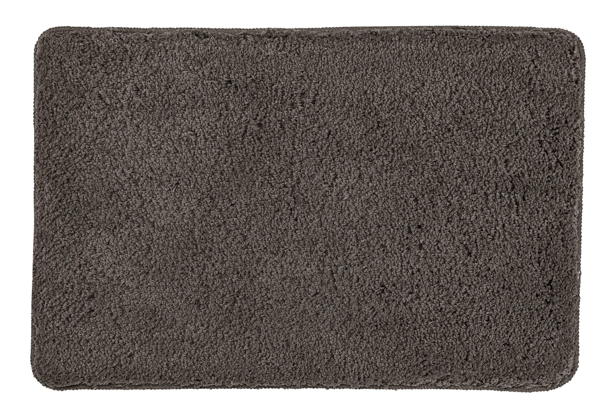 Rechteckige, dunkelgraue Badematte mit dichtem, flauschigem Hochflor