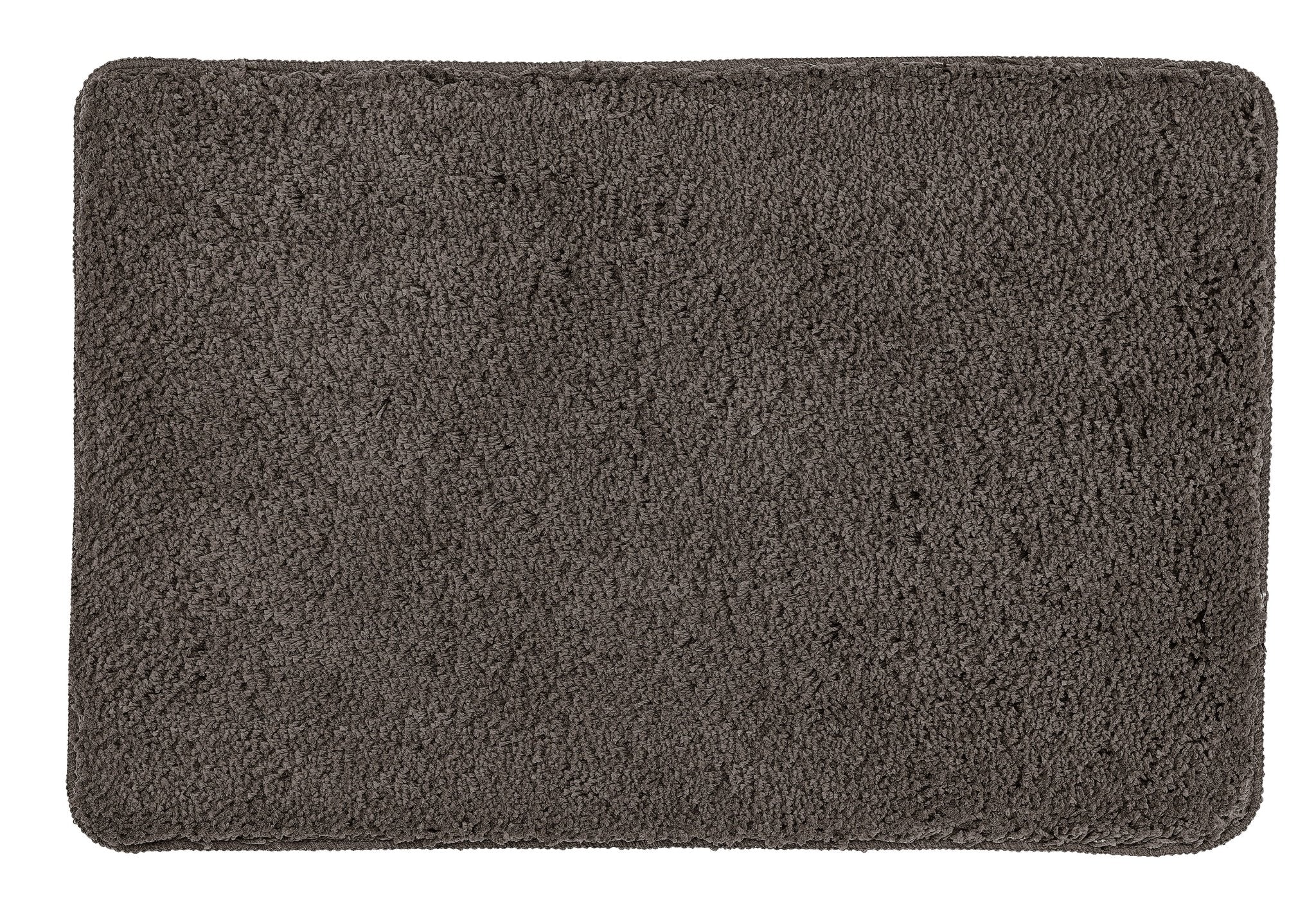 Rechteckige, dunkelgraue Badematte mit dichtem, flauschigem Hochflor