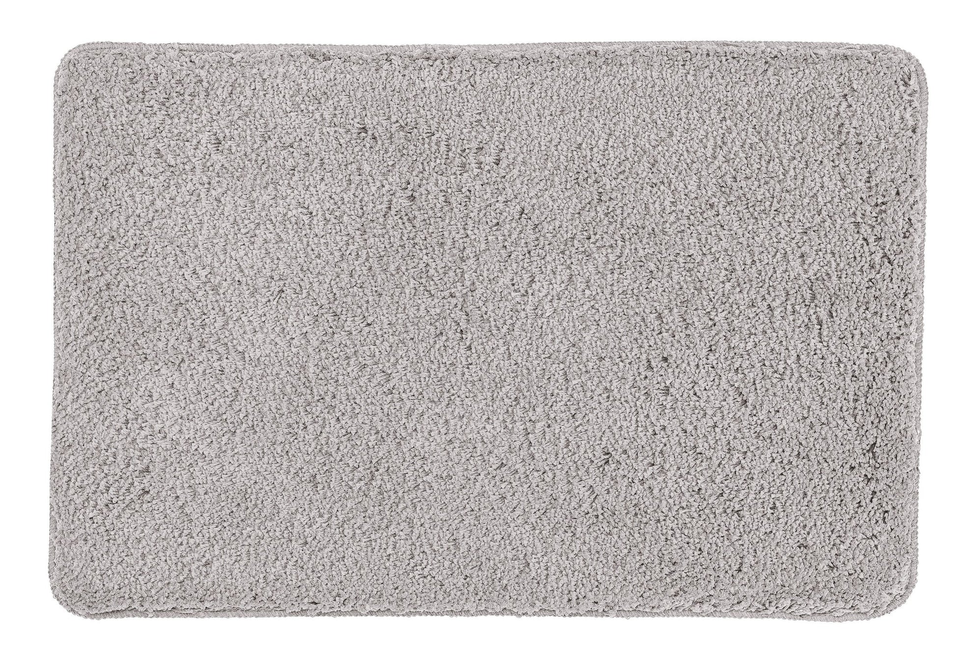 Rechteckige graue Badematte mit weichem, dichtem Flor, Oberfläche