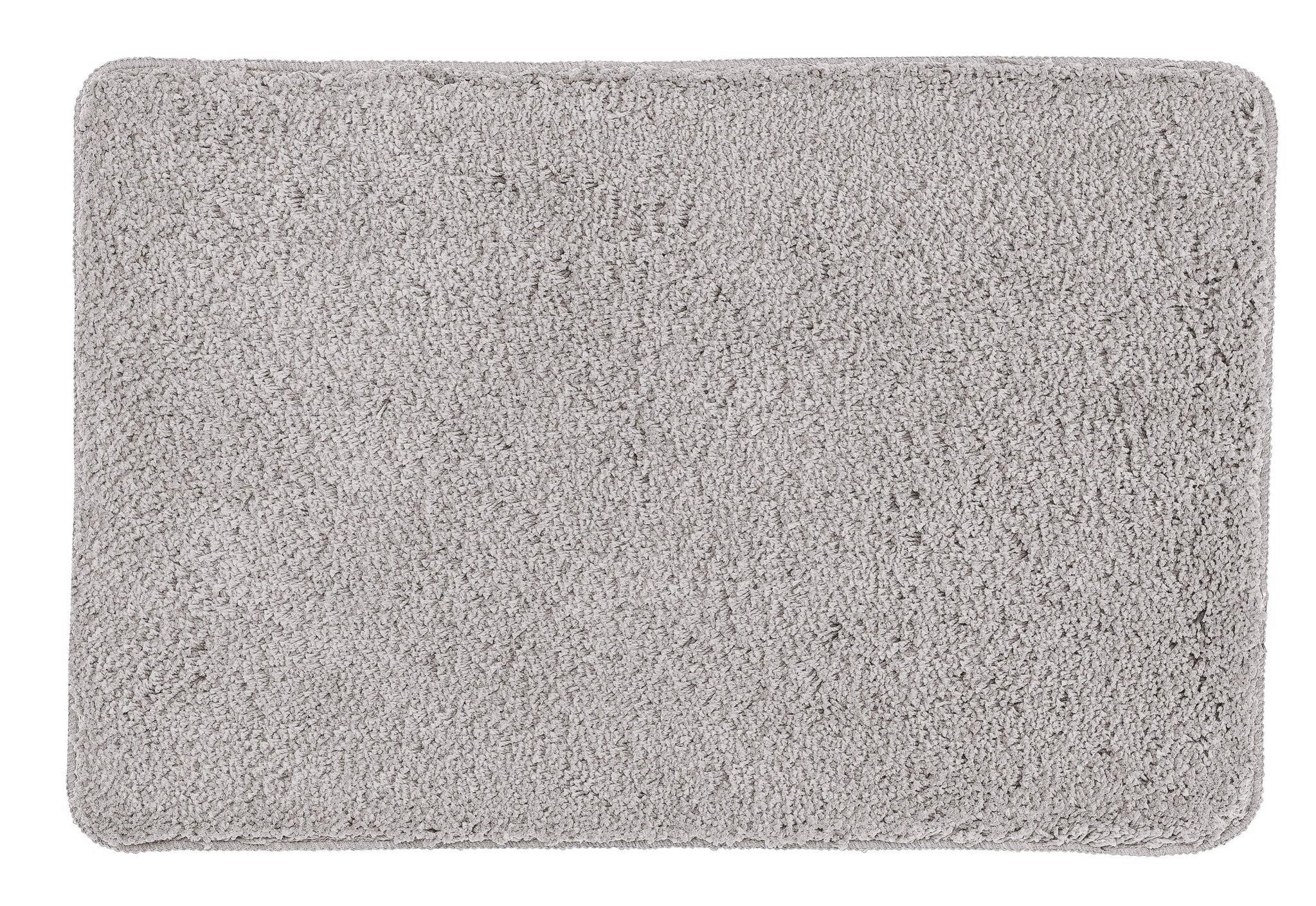 Rechteckige graue Badematte mit weichem, dichtem Flor, Oberfläche