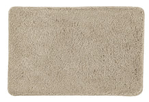 Rechteckige beige Badematte mit dichtem, weichem Hochflor-Teppich