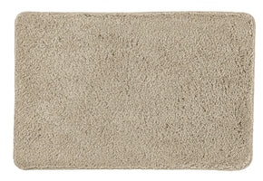 Rechteckige beige Badematte mit dichtem, weichem Hochflor-Teppich