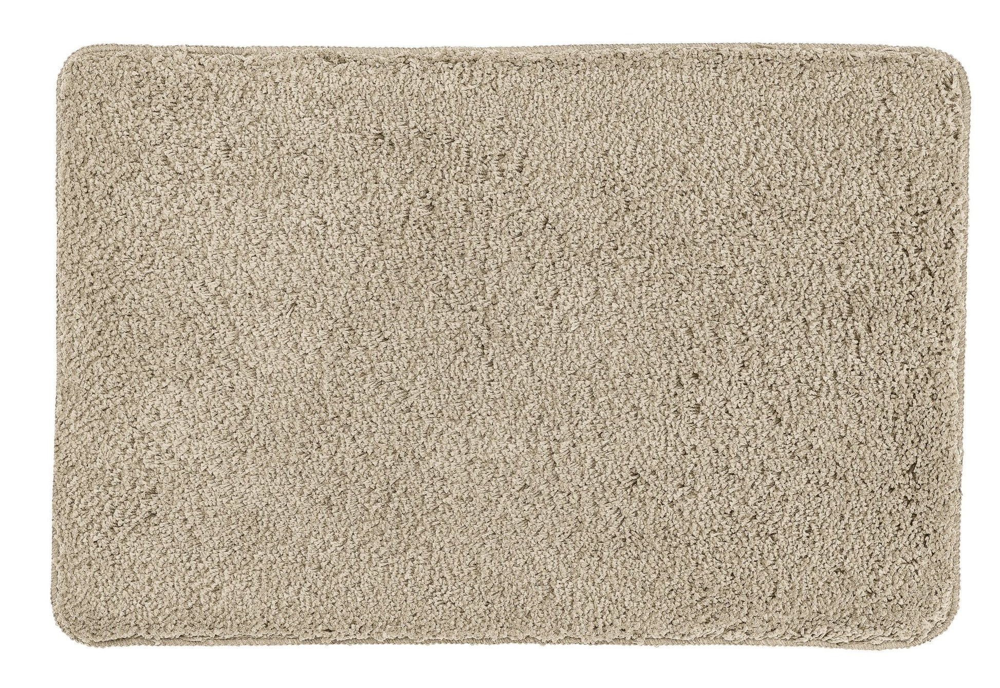 Rechteckige beige Badematte mit dichtem, weichem Hochflor-Teppich