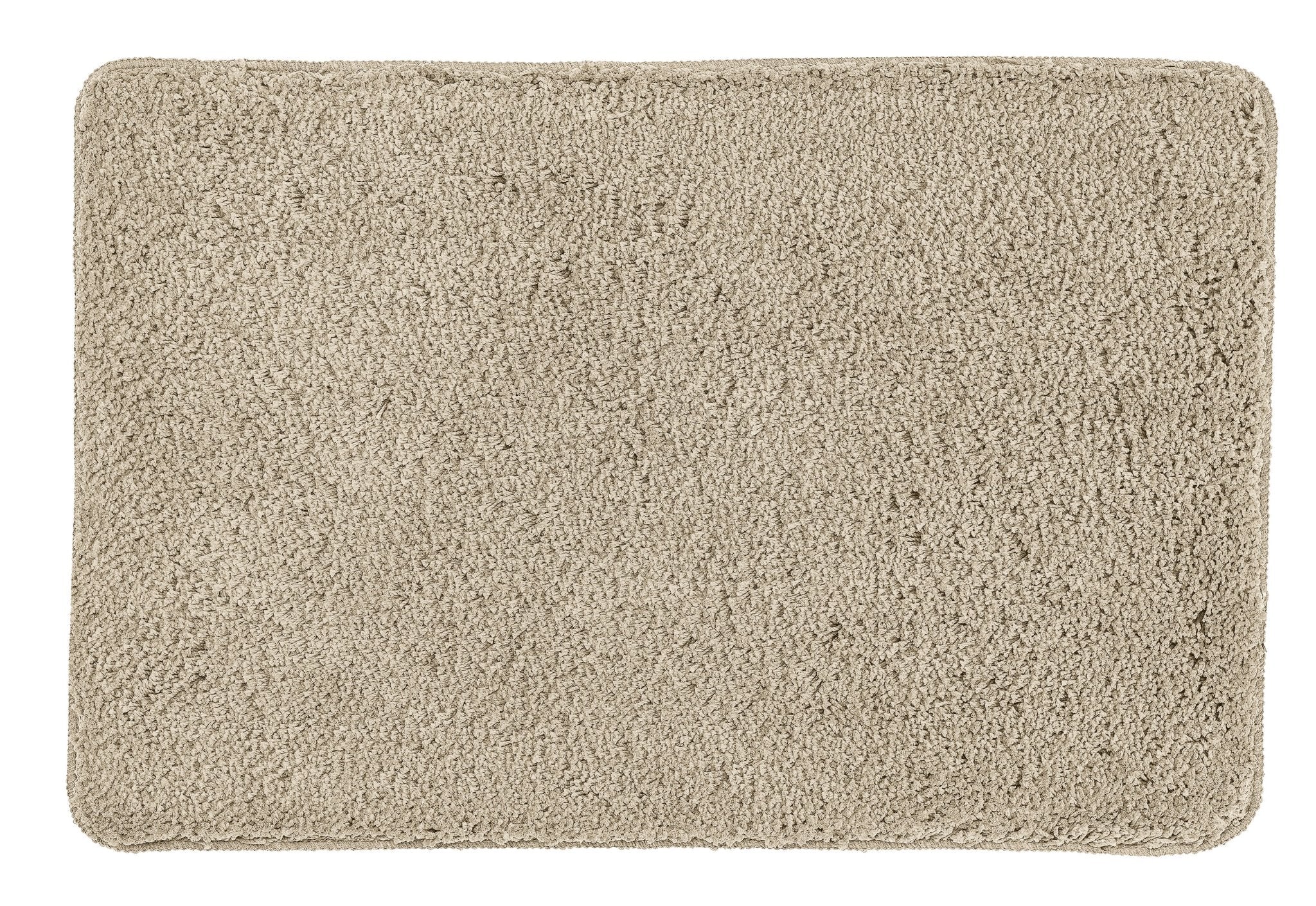 Rechteckige beige Badematte mit dichtem, weichem Hochflor-Teppich