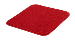 Rote, quadratische Badematte aus Mikrofaser mit dichter Noppenstruktur