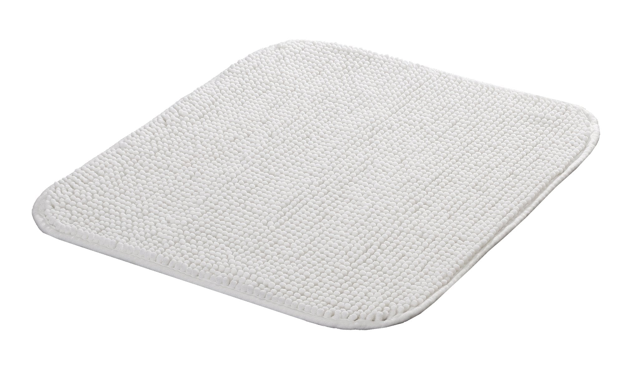 Quadratische weiße Badematte mit dichter, strukturierter Oberfläche