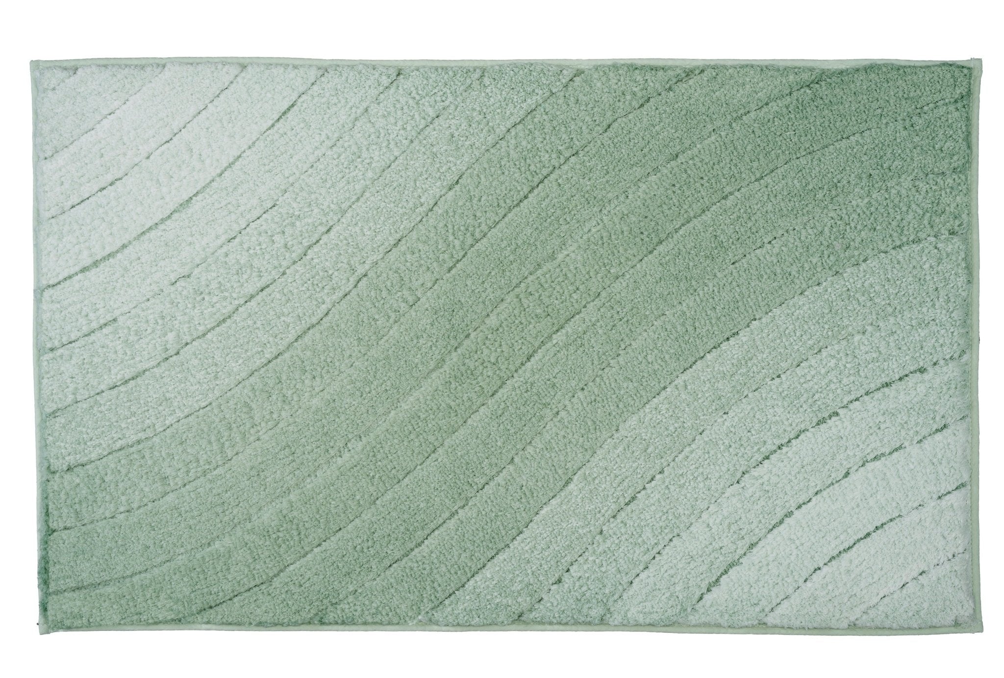 Rechteckiger hellgrüner Badteppich mit sanft geschwungenem Linienmuster