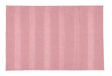 Rechteckiger rosa Badteppich mit Streifenmuster aus Baumwolle