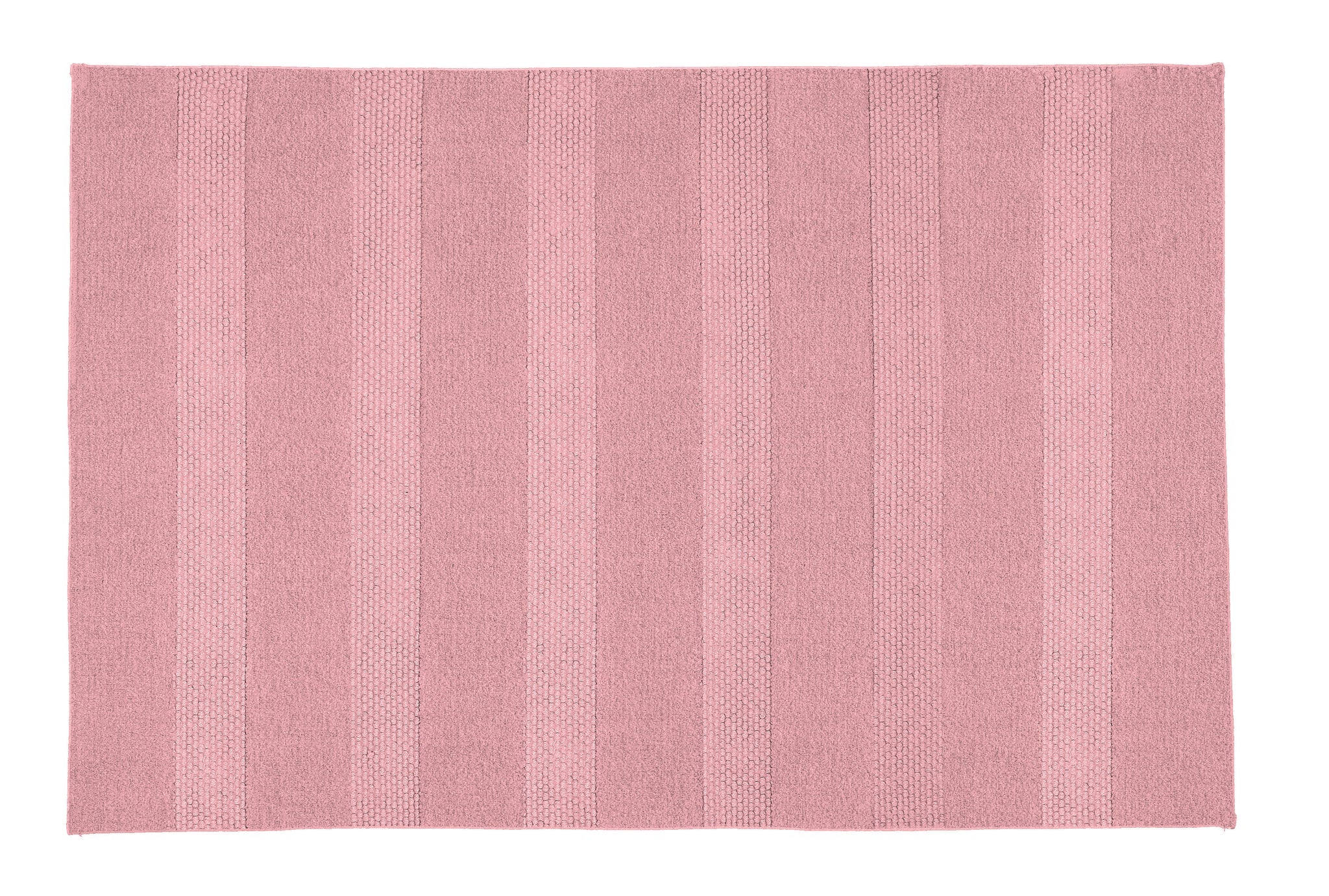 Rechteckiger rosa Badteppich mit Streifenmuster aus Baumwolle