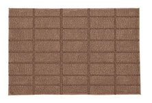 Braune rechteckige Badematte mit feinem Karomuster in Gitteroptik