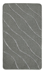 Badteppich TRAM Anthrazit 80 x 140 cm liegt flach und zeigt ein dezentes Wellenmuster.