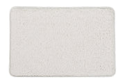 Rechteckige weiße Badematte aus weichem, plüschigem Hochflor-Material