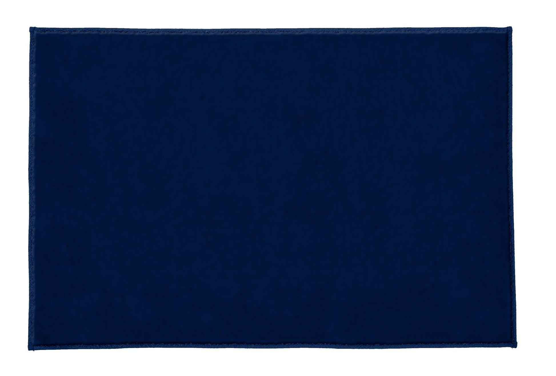 Badteppich VELVET in Navy im Format 70 x 120 cm liegt flach und zeigt seine gleichmäßige Oberfläche.