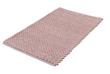 Rosa rechteckiger Badteppich mit dicker, strukturierter Schlingenoberfläche
