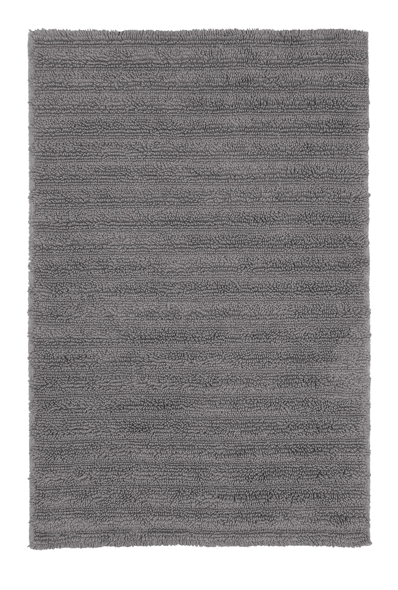Rechteckige, graue Badematte mit dichtem, weichem Hochflor Struktur