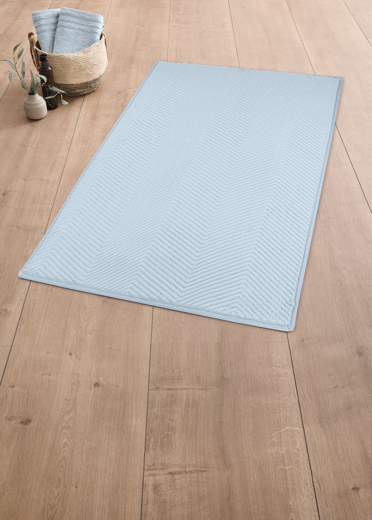 Badteppich ZIGZAG Hellblau 50 x 60 cm – Kleine Wolke