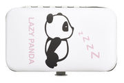 Weiße Maniküretasche mit Panda-Motiv und rosa ZZZ-Schriftzug vorn