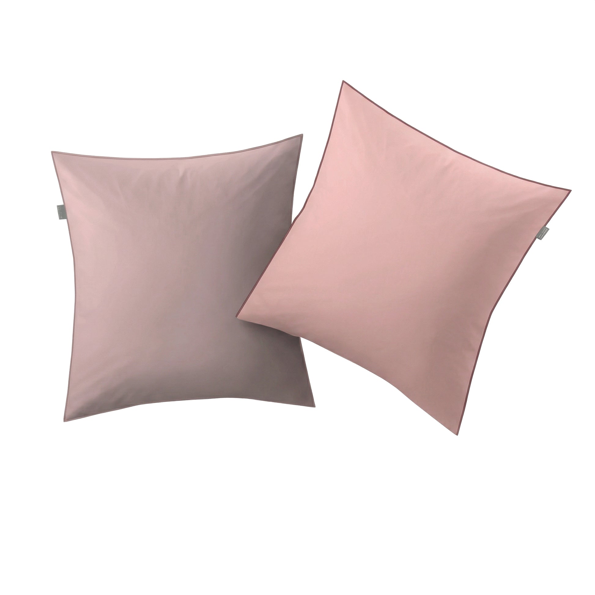 Einfarbiger Kopfkissenüberzug in Altrosa mit feinem Keder.