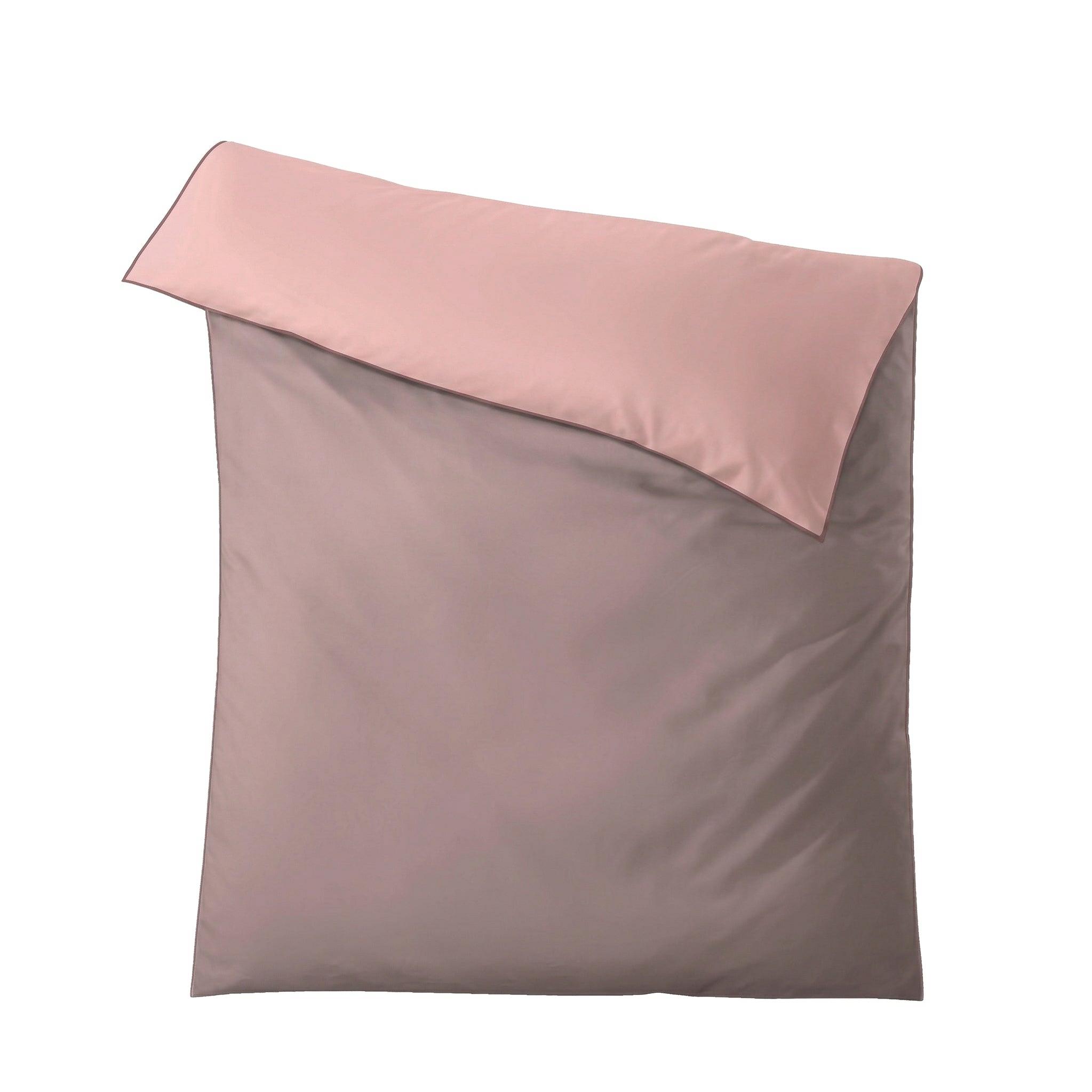 Wendebettwäsche in Rosé und Taupe, uni ohne Muster.