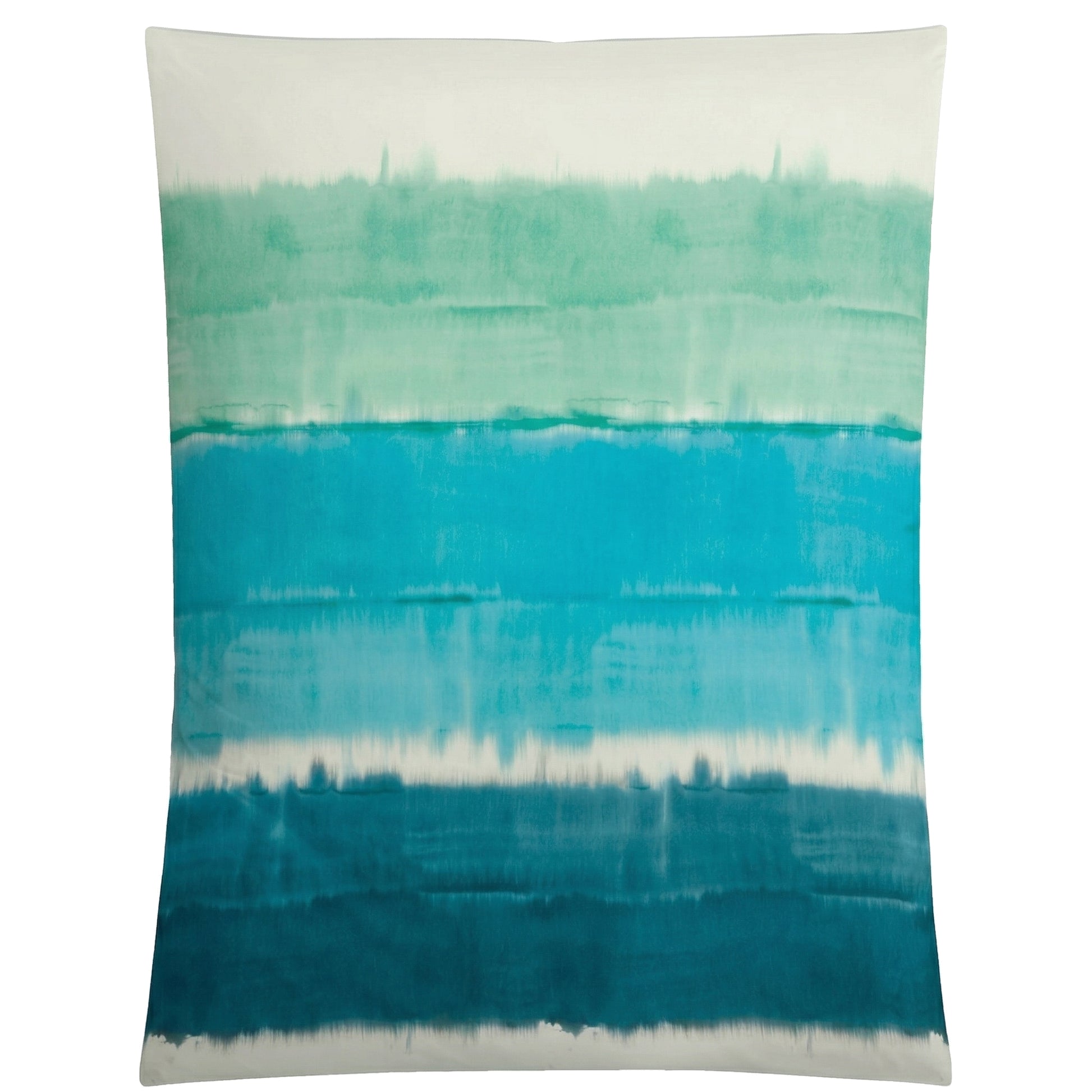 Bettwäsche mit blau-türkisem Farbverlauf in Aquarell-Optik