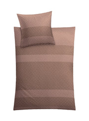 Braune Bettwäsche mit Zickzackmuster, bestehend aus Decke und Kissen
