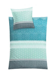 Bettwäsche-Set in Türkis und Grau mit geometrischem Ornamentmuster