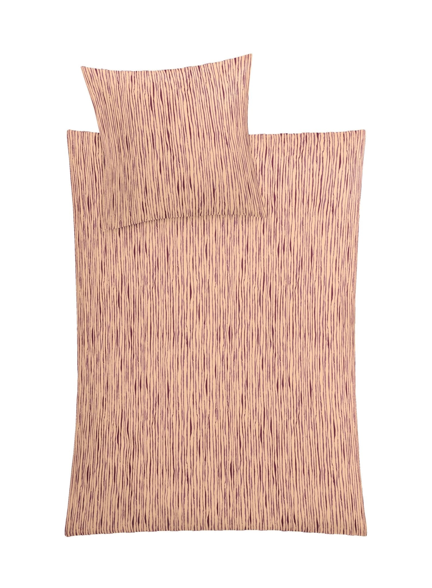 Bettwäsche-Set in Rosa mit feinem, längs verlaufendem Streifenmuster