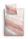 Bettwäsche-Set mit abstraktem Wellenmuster in Rosa- und Beigetönen