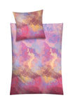 Bettwäsche-Set mit buntem Pastell-Wolken-Aquarell in Rosa, Lila und Gelb