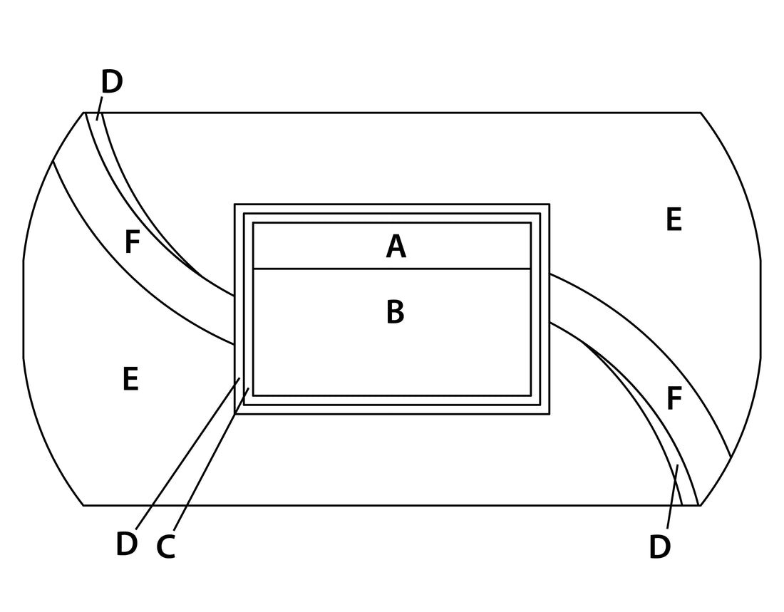 Badematte Kleine Wolke Creativo Angelo mit grafischen Farbfeldern in rechteckiger Form.