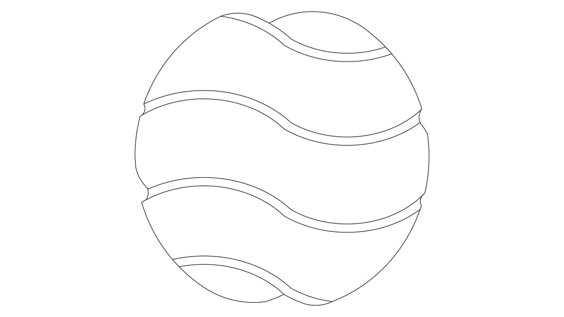 Runder Kleine Wolke Creativo Badteppich Arcata mit geschwungenen Streifen liegt auf dem Badezimmerboden.