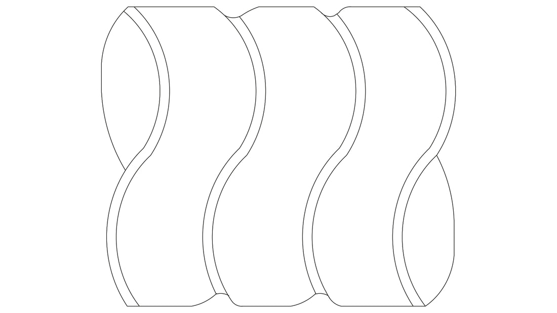 Badteppich Kleine Wolke Creativo Arcata 55x65 cm mit geschwungenem Wellenmuster in Vorderansicht.