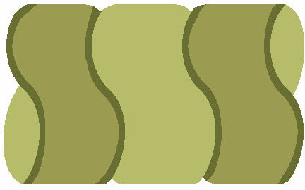 Der Kleine Wolke Creativo Badteppich Arcata zeigt ein grünes, welliges Streifenmuster.