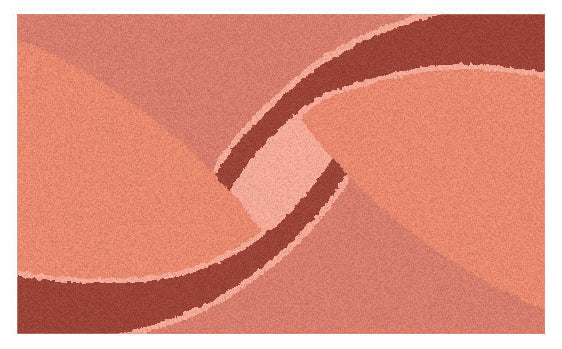 Badteppich in Rosa und Terrakotta mit abstraktem, geschwungenem Centro Muster von Kleine Wolke.