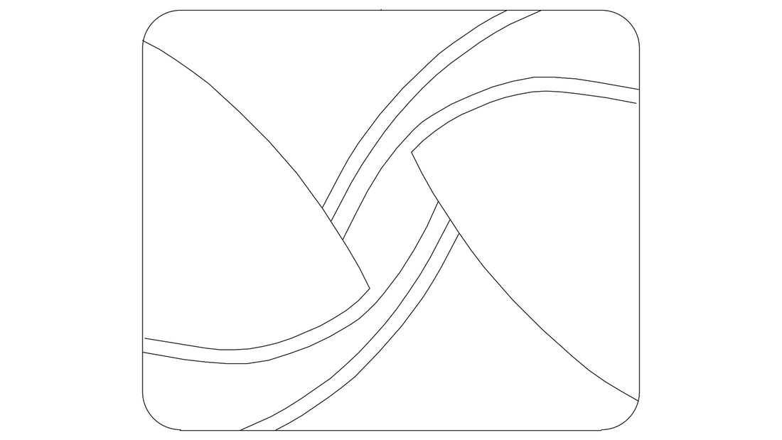 Die Grafik zeigt ein Rechteck mit mehreren geschwungenen, sich kreuzenden Linien.