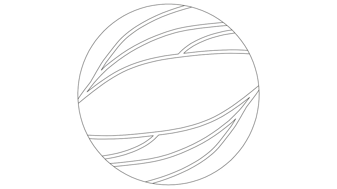 Runder Kleine Wolke Creativo Badteppich Collina mit abstraktem Linienmuster ist von oben zu sehen.