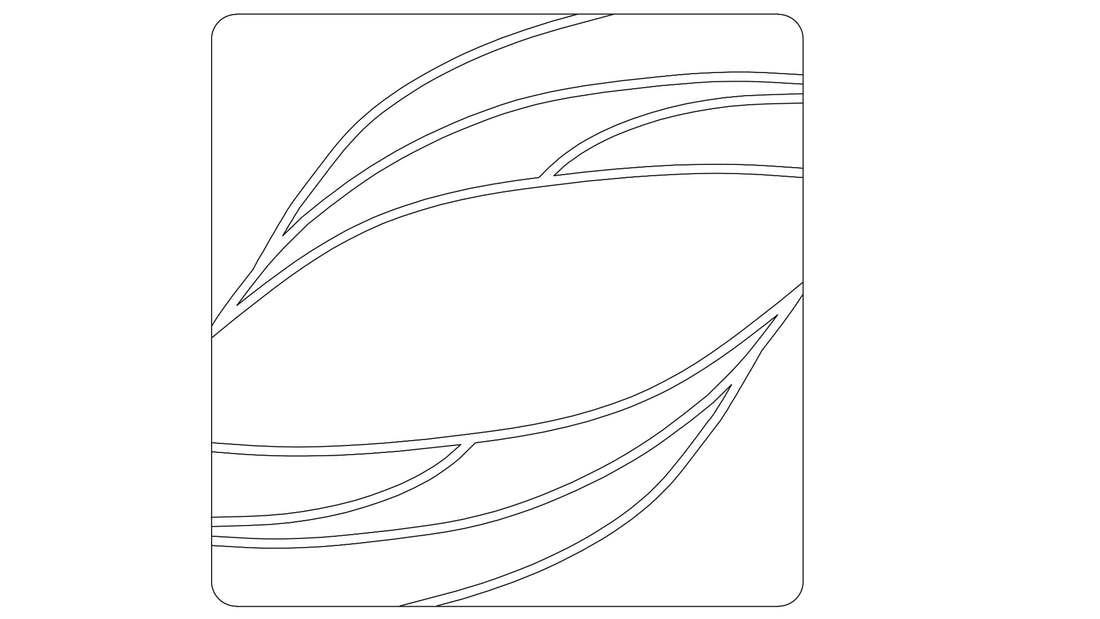 Quadratischer Badteppich mit abstrakten, geschwungenen Linien im Design Collina von Kleine Wolke.