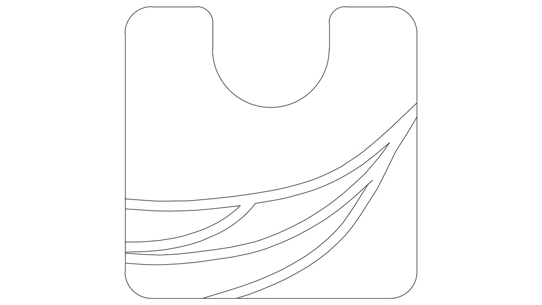 U-förmiger Kleine Wolke Creativo Badteppich Collina 55x55 mit geschwungenem Wellenmuster.