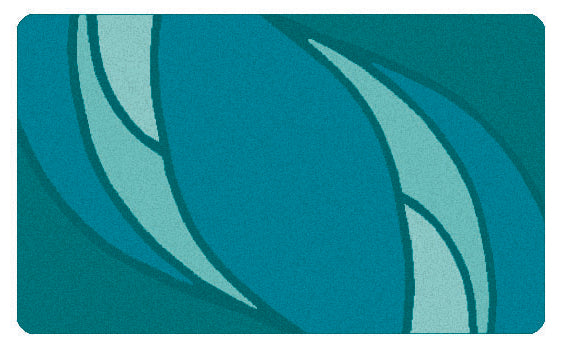 Der Kleine Wolke Creativo Badteppich Collina zeigt ein türkisfarbenes Wellenmuster.