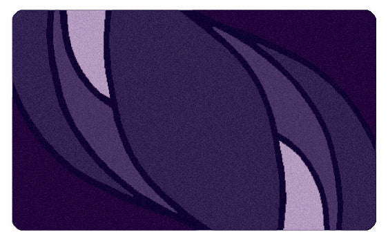 Lila Kleine Wolke Creativo Badteppich Collina mit abstraktem, ovalem Muster in Violetttönen.