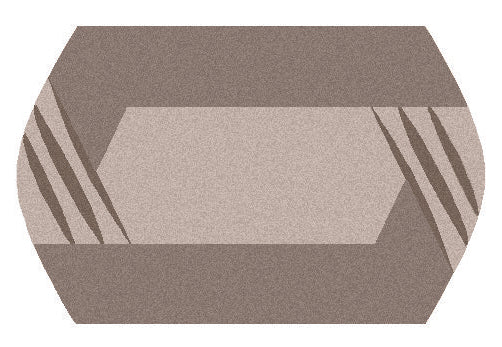 Kleine Wolke Creativo Badteppich Emozione zeigt geometrisches Design in Beige und Braun.