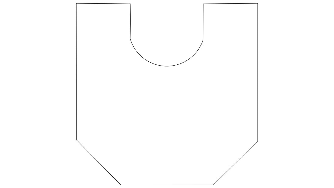 Achteckiger Badteppich Grandezza mit WC-Ausschnitt von Kleine Wolke von oben gesehen.