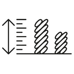 Grafik zeigt zwei unterschiedliche Florhöhen des Kleine Wolke Creativo Badteppichs.