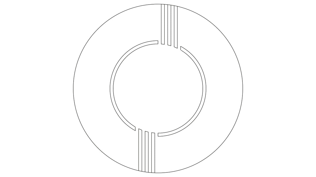 Runder Kleine Wolke Badteppich Interno mit kreisförmigem Muster und schmalen Streifen ist von oben zu sehen.