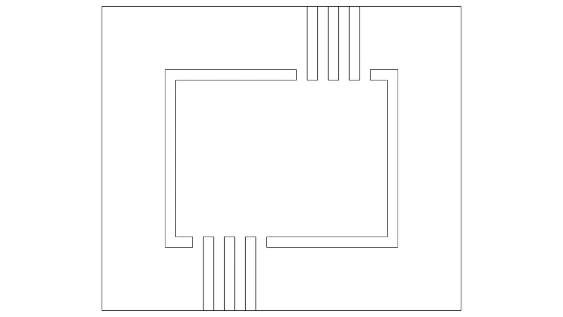 Das Bild zeigt den Badteppich Kleine Wolke Creativo Interno 55x65 mit grafischem Rahmenmuster.