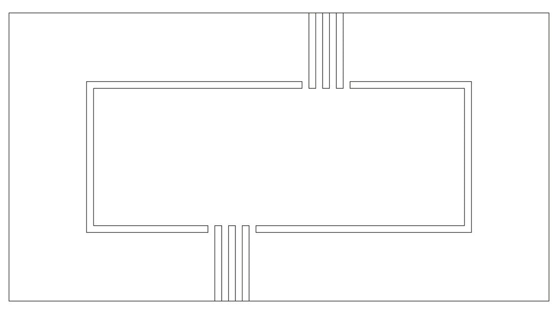 Rechteckiger Kleine Wolke Creativo Badteppich Interno 80x150 mit grafischem Rahmenmuster von oben.